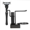 Angoily 2pcs Metal Shaving Brush Stand Soap Bowl Set for Men Black Durable Slip-resistant Base Smooth Edges Keeps Bathroom Tidy and Organized view 4