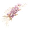 ULTECHNOVO Wedding Fashion Hair Comb, Floral Rhinestone Bridal Headpiece Hair Side Combs Hair Accessories Bridal Hair Comb with Teeth Grip for Bridesmaids Women and Girls(Purple) view 1