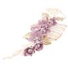 ULTECHNOVO Wedding Fashion Hair Comb, Floral Rhinestone Bridal Headpiece Hair Side Combs Hair Accessories Bridal Hair Comb with Teeth Grip for Bridesmaids Women and Girls(Purple) view 2