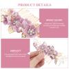 ULTECHNOVO Wedding Fashion Hair Comb, Floral Rhinestone Bridal Headpiece Hair Side Combs Hair Accessories Bridal Hair Comb with Teeth Grip for Bridesmaids Women and Girls(Purple) view 3
