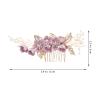 ULTECHNOVO Wedding Fashion Hair Comb, Floral Rhinestone Bridal Headpiece Hair Side Combs Hair Accessories Bridal Hair Comb with Teeth Grip for Bridesmaids Women and Girls(Purple) view 4