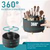 Makeup Brush Holder Organizer,360 Rotating Makeup Brush Organizer,5 Slot Make up Brushes Cup for Cosmetics, Nail Polish, Art Supply, Bathroom Vanity Desktop Organizer - Black view 2