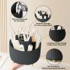 Makeup Brush Holder Organizer,360 Rotating Makeup Brush Organizer,5 Slot Make up Brushes Cup for Cosmetics, Nail Polish, Art Supply, Bathroom Vanity Desktop Organizer - Black view 3