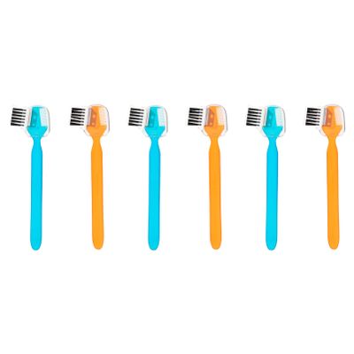 Angoily 6pcs Eyebrow Trimmer with Brow Comb and Brush Stainless Steel Eyebrow Razor for Precision Shaping and Gentle Hair Removal Portable Makeup Tool for Home and Travel