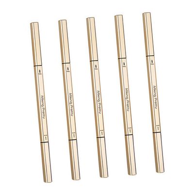 Angoily 5pcs Small Gold Bar Eyebrow Pen Dark Brown Eyebrow Pencil Brow Color cil Dual Tip Brow cil Deep Brown Double-head s Two-prong Plastic