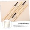 Angoily 5pcs Small Gold Bar Eyebrow Pen Dark Brown Eyebrow Pencil Brow Color cil Dual Tip Brow cil Deep Brown Double-head s Two-prong Plastic view 4