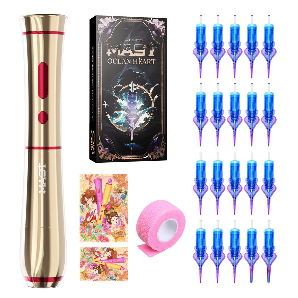 Mast Tattoo P40 Wireless Tattoo Pen Machine Rotary Tattoo Gun Gold Color Lightweight Digital Display Slim Frame for Women Aritst