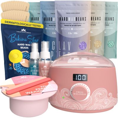Tress Wellness Waxing Kit and Silicone Bowl with Bikini Wax