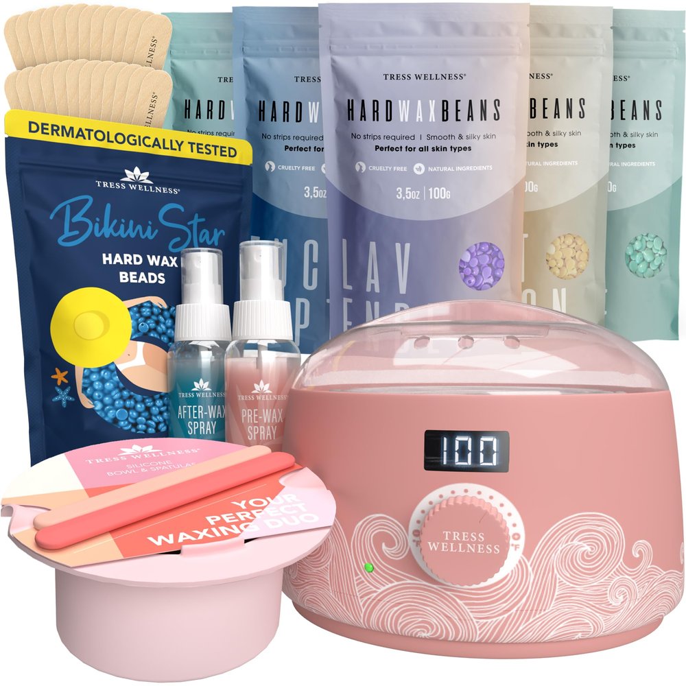 Tress Wellness Waxing Kit and Silicone Bowl with Bikini Wax