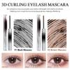 Hulyfw 3D Curling Eyelash Mascara,Slim Washable Metal Iron Brush Mascara, Waterproof Long Lasting No Clumping Iron Strong Mascara Black + Brown 2Pcs, 2Pcs(Brown+Black) view 2