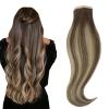 HOTBANANA Tape in Hair Extensions, 12 Inch 20pcs Chocolate Brown With Honey Blonde, Straight Remy Human Hair, 12 Inch view 1