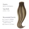 HOTBANANA Tape in Hair Extensions, 12 Inch 20pcs Chocolate Brown With Honey Blonde, Straight Remy Human Hair, 12 Inch view 2