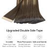 HOTBANANA Tape in Hair Extensions, 12 Inch 20pcs Chocolate Brown With Honey Blonde, Straight Remy Human Hair, 12 Inch view 3