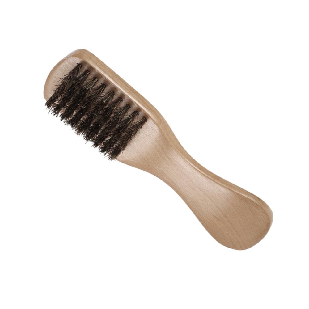 Angoily Wooden Handle Beard Brush Soft Boar Bristles for Gentle Grooming and Cleaning Essential Beard Care Accessory for Men Compact Design for Easy Use and Storage