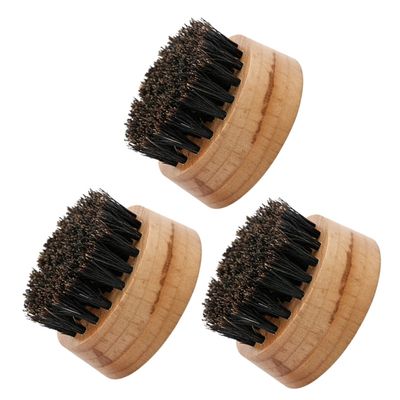 Angoily 3pcs Boar Bristle Beard Brush Kit for Men Beard Maintenance Cleaning Styling Tool Beech Wood Handle Comfortable Elastic