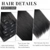 Clip in Hair Extensions Real Human Hair - 24 Inch 7pcs, Natural Black - Remy Human Hair Clip in Hair Extensions Straight for Women (#1B 24 Inch) view 3