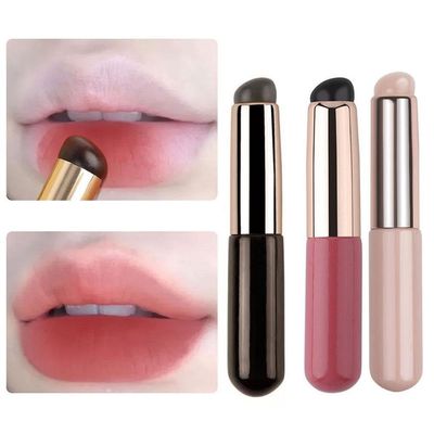 CTDWNT Silicone Lip Brush with Lid,Silicone Makeup Brush,Silicone Angled Concealer Soft Brush,Silicone Lip Brush,New Portable Round Head Silicone Makeup Brush Lip Brush, 3pcs