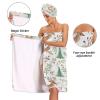 Bulletgxll Deer Pattern Women's Shower Wrap Towel Set of 3 Adjustable Spa Body Wrap Super Absorbent Bathrobe with Hair Towel & Headband view 4