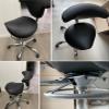 SAYOBO Dental Hygienist Saddle Chairs Stool, Back Support Ergonomic Seat, Adjustable 57-67 Cm Rolling Saddle Stool for Salon Massage Spa Tattoo (Color : Black) view 3