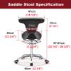 SAYOBO Professional Split Seat Saddle Chair with Back, Ergonomic Massage Rolling Salon Posture Stool, 360 Swivel Lift Chair with Wheels, for Tattoo Clinic (Color : Black) view 2