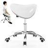 SAYOBO Mobile Swivel Rolling Chair Adjustable, Office Beauty Lift Saddle Stool for Healthy Back, Hydraulic Salon Posture Stool for Clinic Studio Massage (Color : White) view 1