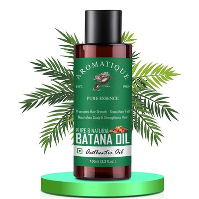 Aromatique Batana Oil Pure & Cold-Pressed Premium Hair & Skin Nourishment Sourced from Honduras Derived from Palm Nut Oil (100 ML) CLEAR