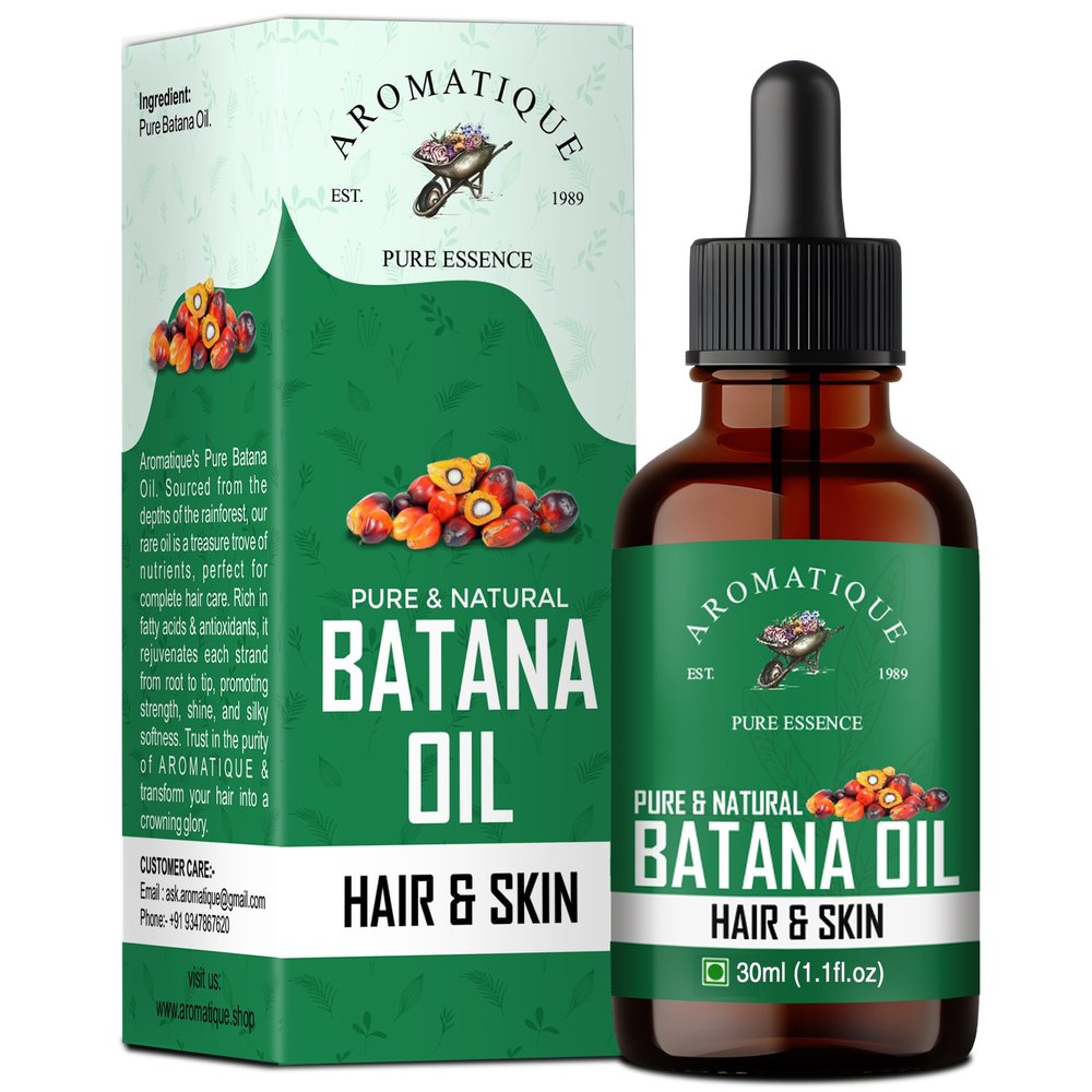 Aromatique Batana Oil Pure & Cold-Pressed Premium Hair & Skin Nourishment Sourced from Honduras Derived from Palm Nut Oil (30 ML) CLEAR