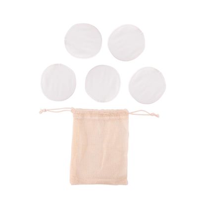 Housoutil 6pcs Reusable Makeup Remover Pads Set Soft Fiber Facial Cleansing Rounds Washable Storage Bag Makeup Removal Accessories for All Skin Types
