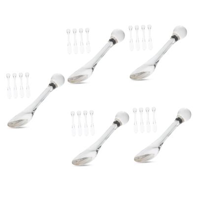 GLEAVI 25pcs Gua Sha Facial Tool Eye Massager Heat Small Spoon Eye Serum Roller