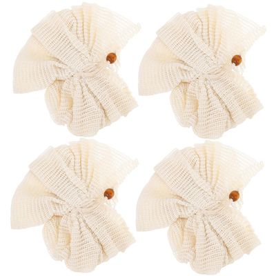 WOFASHPURET 4pcs Exfoliating Shower Loofah Soft Mesh Body Scrubbers for and Massage Bath Cleaning Supplies