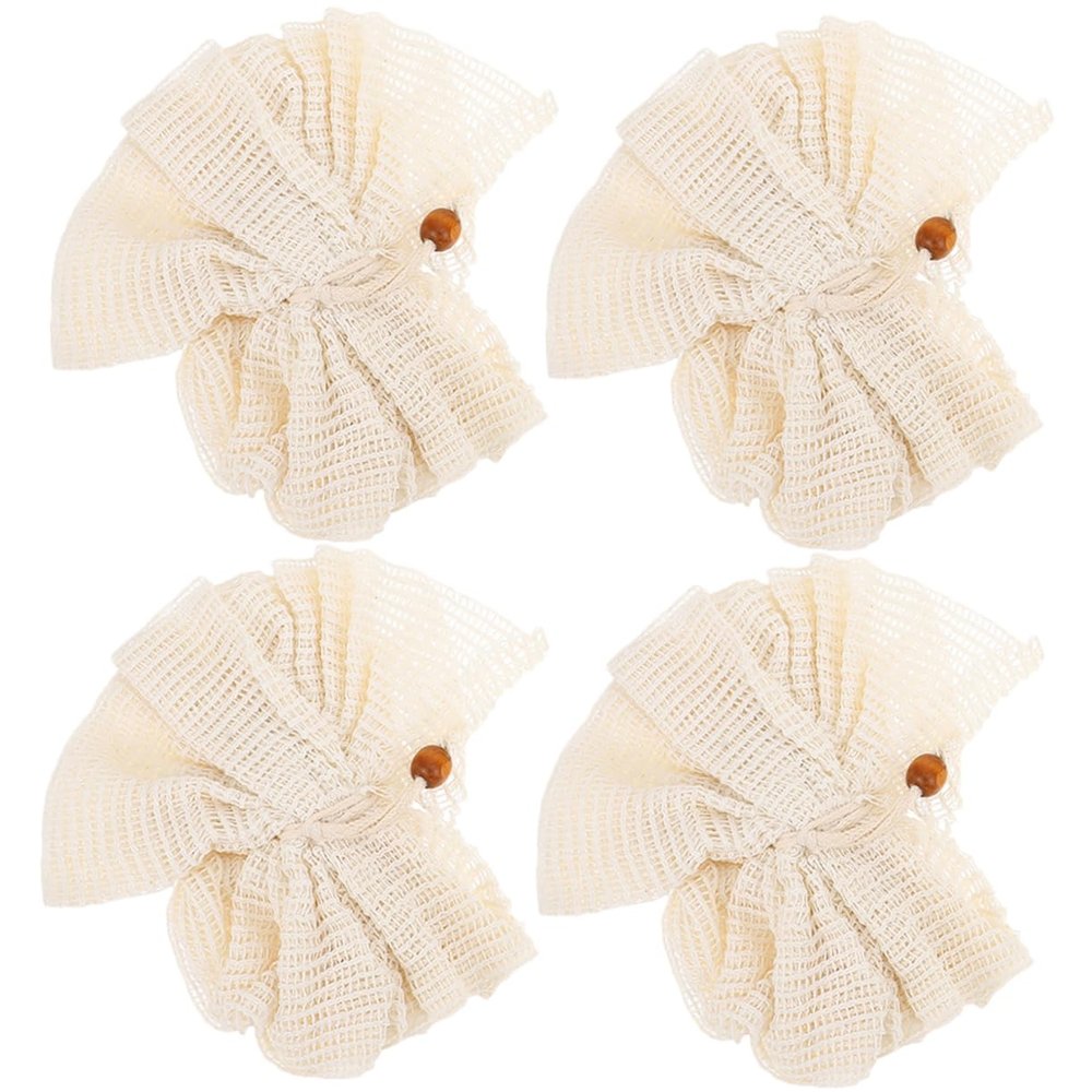 WOFASHPURET 4pcs Exfoliating Shower Loofah Soft Mesh Body Scrubbers for and Massage Bath Cleaning Supplies