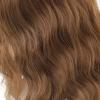 synthetic wig wavy hair with air bang S style natural middle part brown color view 3
