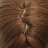 synthetic wig wavy hair with air bang S style natural middle part brown color view 4