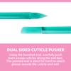 Bona Fide Beauty Glass Cuticle Pusher - 1pc Green Manicure Stick with Case, Dual-Ended Cuticle Remover view 2