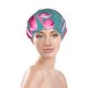 A Flock Of Flamingos Shower Cap For Women, Elastic And Reusable, Double Waterproof Layers Bathing Hat For Long Hair view 3