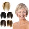 Clip in Remy Human Hair Toppers Natural Black 16 Inch Seamless Hairpiece Toupee for Women Lace Base Topper for Thicking Hair view 1