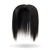 Clip in Remy Human Hair Toppers Natural Black 16 Inch Seamless Hairpiece Toupee for Women Lace Base Topper for Thicking Hair view 2