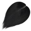 Clip in Remy Human Hair Toppers Natural Black 16 Inch Seamless Hairpiece Toupee for Women Lace Base Topper for Thicking Hair view 3