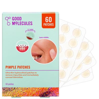 Good Molecules Pimple Patches for Face, 60 Pack  Ultra-Thin Hydrocolloid Acne & Zit Patches, Invisible Under Makeup, Clinically Tested Acne Spot Treatment