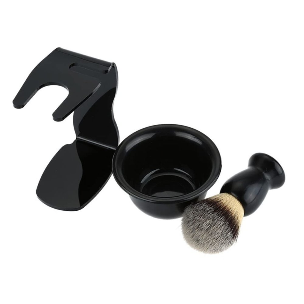 Angoily Elegant Shaving Brush Set Plastic Bowl Kit Stand for Razor Easy Cleaning for Home Use