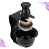 Angoily Elegant Shaving Brush Set Plastic Bowl Kit Stand for Razor Easy Cleaning for Home Use view 4