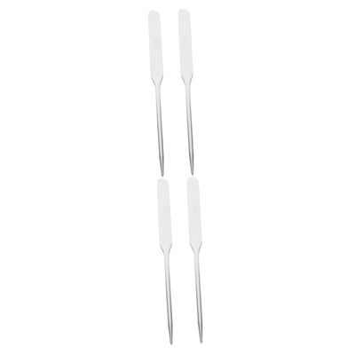 Mipcase 4pcs Stainless Steel Makeup Spatula Handle for Easy Mixing and Application Versatile Cosmetic Tool for Foundation Painting and Nail Art
