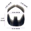 Voloria Fake Beard Human Hair Full Hand Tied Facial Hair Black Goatee False Beards Lace Invisible Fake FaceMustache for Entertainment Drama Party Costume Party (Style-1, Black) view 2