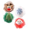LOGOFUN 4pcs Christmas Bath Balls Xmas Themed Body Scrubber Christmas Style Exfoliating Bathing Ball for Festival Bathroom Supplies - Colorful view 3