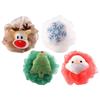 LOGOFUN 4pcs Christmas Bath Balls Xmas Themed Body Scrubber Christmas Style Exfoliating Bathing Ball for Festival Bathroom Supplies - Colorful view 4