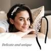 Lawie 8 Pack Rhinestone Flower Butterfly Bowknot Crown Rhinestone Jeweled Sparkly Black Metal Headbands Velvet Covered Thin Hair Bands with Teeth Non Slip Hair Clasp Holder Accessories for Women Girls view 3