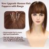 HAIRCUBE New Upgrade Human Hair Toppers For Women, 100% Remy Human Hair Topper With Bangs, 150% Density Silk Base Clip In Topper For Women14in 50g - Dark Brown view 2