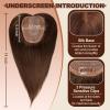 HAIRCUBE New Upgrade Human Hair Toppers For Women, 100% Remy Human Hair Topper With Bangs, 150% Density Silk Base Clip In Topper For Women14in 50g - Dark Brown view 4
