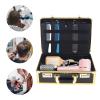 Barber Carrying Case, Professional Hair Kit Organizer Storage Barber Tool Kits Box Portable Travel Carry Case Barber Supplies Bag for Beauty Hair Stylist with Handle & Secure Numlock (Gold) view 2