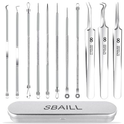 Blackhead Remover Pimple Popper Tool Kit, Blackhead Extractor Tool,11PCS Professional Pimple Comedone Extractor Tool for Blackheads, Acne, Whitehead,Zit Removing on Nose Face
